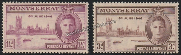 MONTSERRAT 1946 - KING GERORGE VI - VICTORY ISSUE 2V MNH SG: 113 - 114