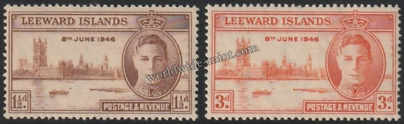 LEEWARD ISLAND 1946 - KING GERORGE VI - VICTORY ISSUE 2V MNH SG: 114 - 115