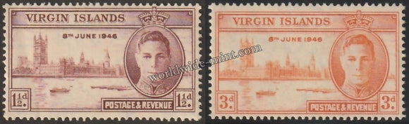 VIRGIN ISLANDS 1946 - KING GEORGE VI - VICTORY ISSUE 2V MNH SG: 122 - 123