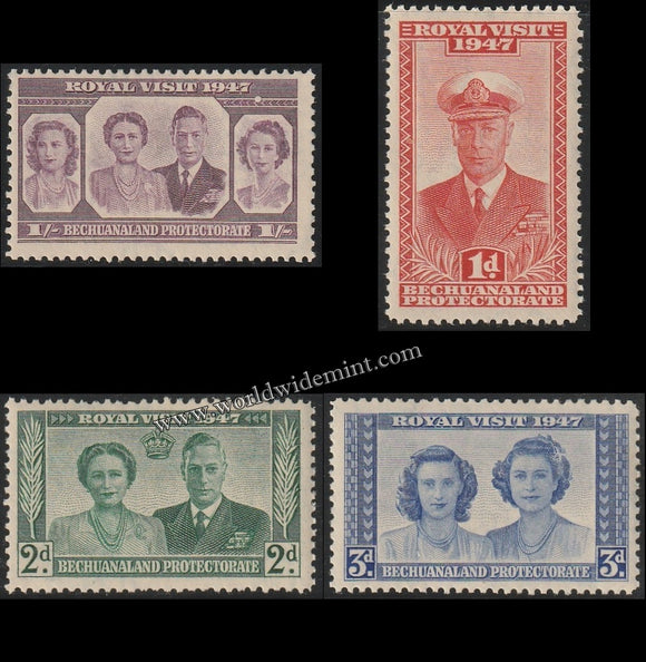 BECHUANALAND PROTECTORATE 1947 - KING GERORGE VI - ROYAL VISIT  4V MNH SG:  132 - 135
