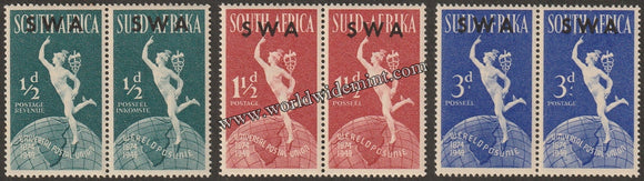 SWA (SOUTH WEST AFRICA ) SUID - AFRICA & SOUTH AFRICA 1949 - UPU 3V HORIZONTAL MNH SG: 138 - 140