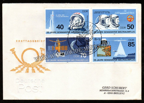 1986 East Germany 25 years of Manned Space Flight FDC #FA165