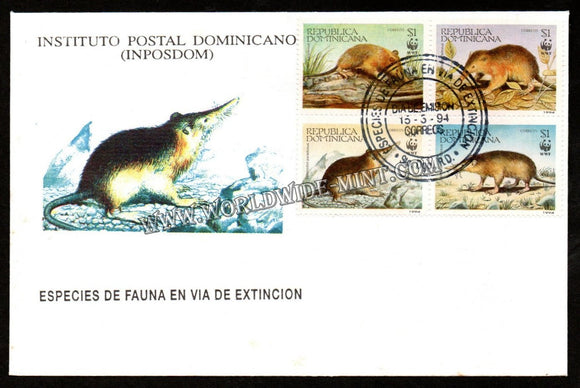 1994 Republic Dominica Fauna Species in the way of extinction FDC #FA167