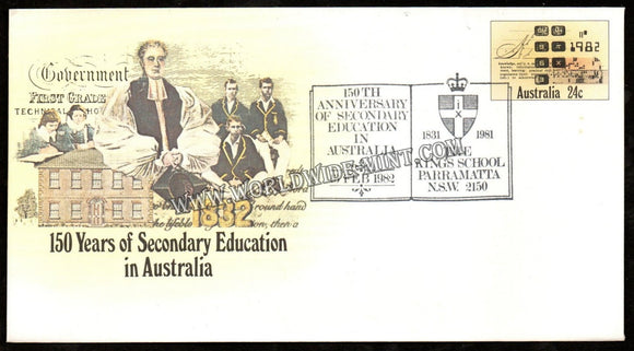 1982 Australia 150 Years Of Secondary Education FDC #FA194