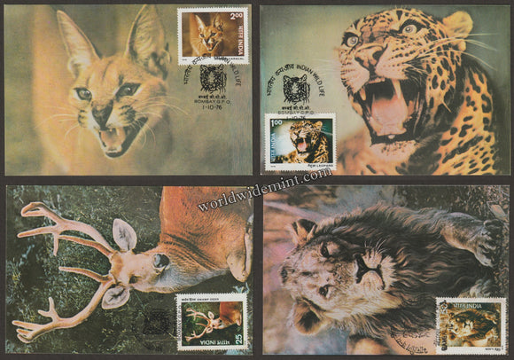 1976 Indian Wild Life Set of 4 Maxim card #MC203