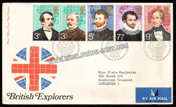 1973 UK British Explorers FDC #FA205