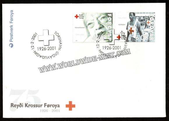 2001 Faroe Islands Red Cross FDC #FA214