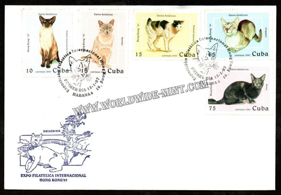 1997 Cuba - Hongkong International Philatelic Expo FDC - Cats #FA236