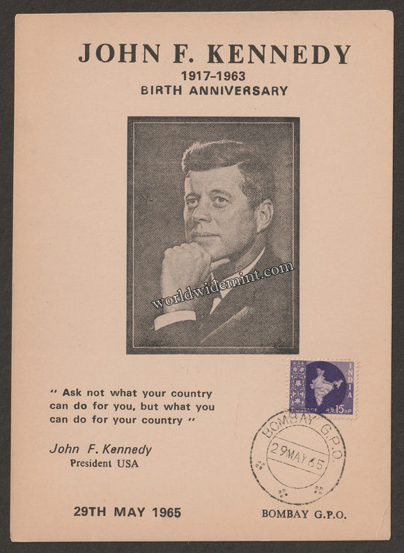 1965 John F. Kennedy Private Maxim card #MC242