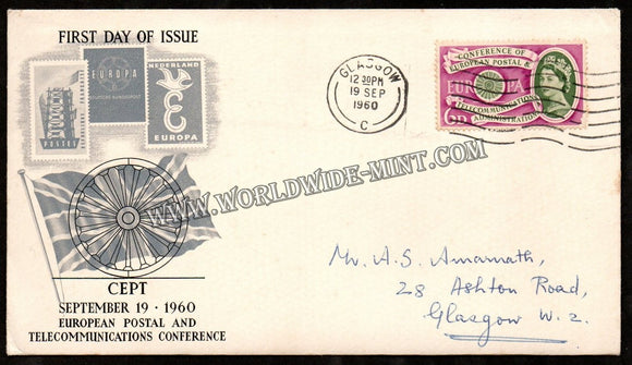 1960 UK CEPT (Conference of European Postal & Telecommunication Administration) FDC #FA254
