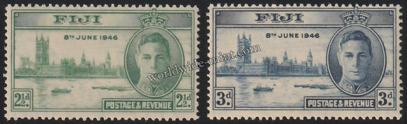 FIJI 1946 - KING GERORGE VI - VICTORY ISSUE 2V MNH SG: 268 - 269