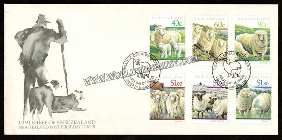 1991 New Zealand Sheep FDC #FA374