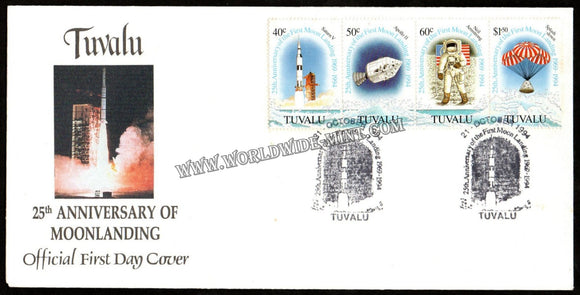 1994 Tuvalu 25th Anniversary Of Moonlanding FDC #FA400