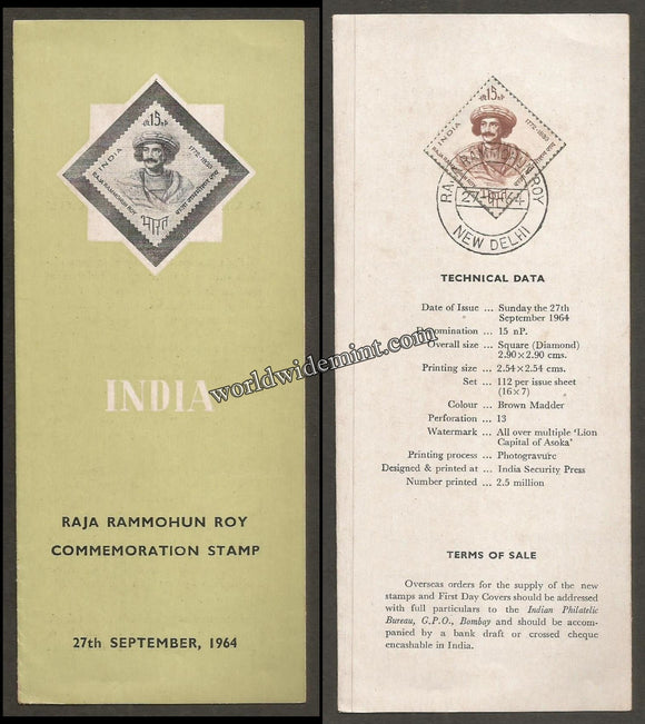 1964 INDIA Raja Rammohun Roy Brochure