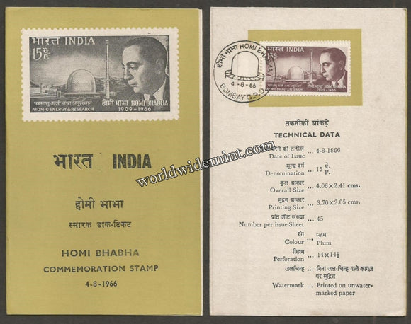 1966 INDIA Homi Bhabha Brochure