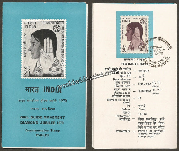 1970 INDIA Diamond Jubliee Girl Guide Movement Brochure