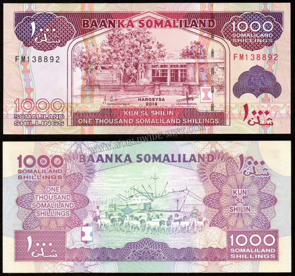 Somaliland 1000 Shillings 2014 UNC Currency Note #CN60