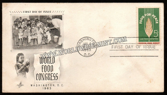 1963 USA World Food Congress FDC #FA74