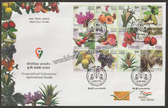 2023 INDIA Geographical Indications: Agricultural Goods - 12v FDC