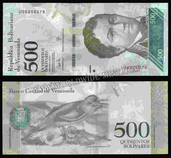 Venezuela 500 Bolívares 2017 UNC Currency Note N#205354