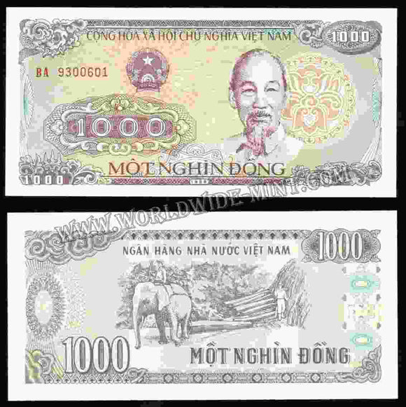 Vietnam 1000 Dong 1988 UNC Currency Note N#202330