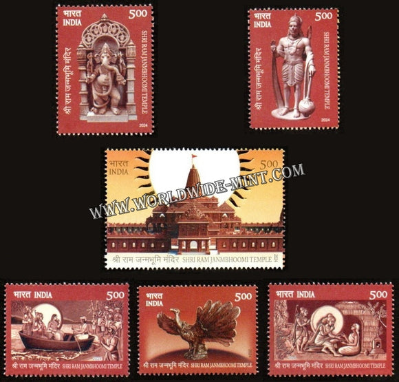 2024 INDIA Shri Ram Janmbhoomi Temple - Set of 6 MNH