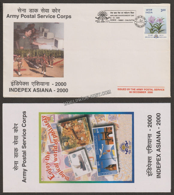 2000 India ARMY POSTAL SERVICE CORPS INDEPEX ASIANA 2000 APS Cover (08.12.2000)