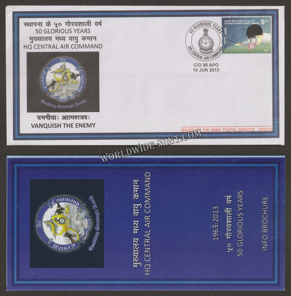 2013 INDIA HQ CENTRAL AIR COMMAND GOLDEN JUBILEE APS COVER (10.06.2013)