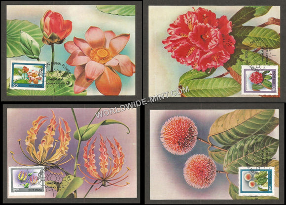 1977 - Indian Flowers Set of 4 Maxim card #MC102