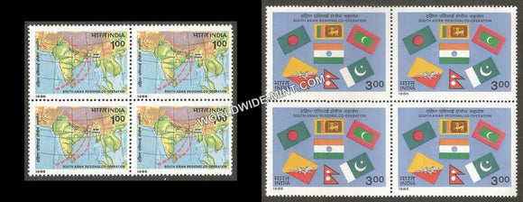1985 South Asian Regional Co-operation-Set of 2 Block of 4 MNH
