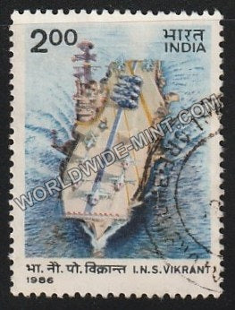 1986 I.N.S. Vikrant Used Stamp