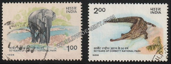 1986 50 Years of Corbett National Park-Set of 2 Used Stamp