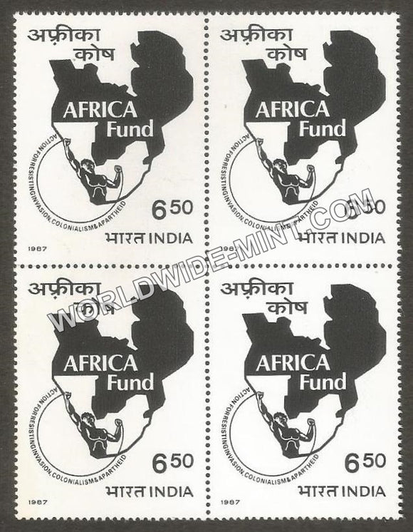 1987 Inaguration of Africa Fund Block of 4 MNH