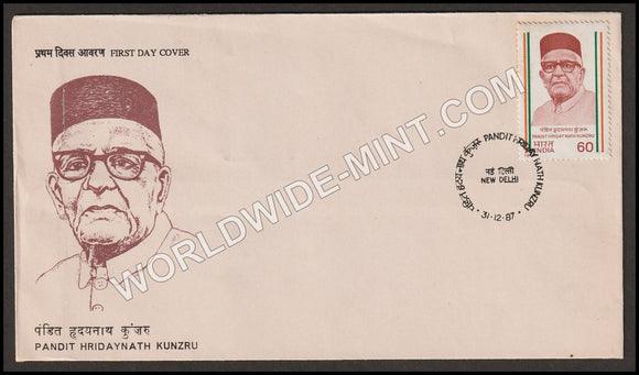 1987 Pandit Hriday Nath Kunzru FDC