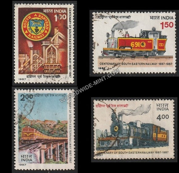 1987 Centenary of South Eastern Railway - Set of 4 Used Stamp