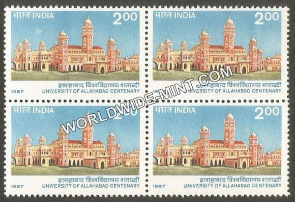 1987 University of Allahabad Centenary Block of 4 MNH