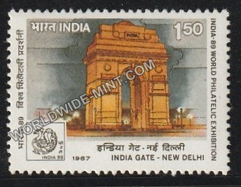 1987 India-89 (World Philatelic Exhibition)-India Gate, New Delhi MNH
