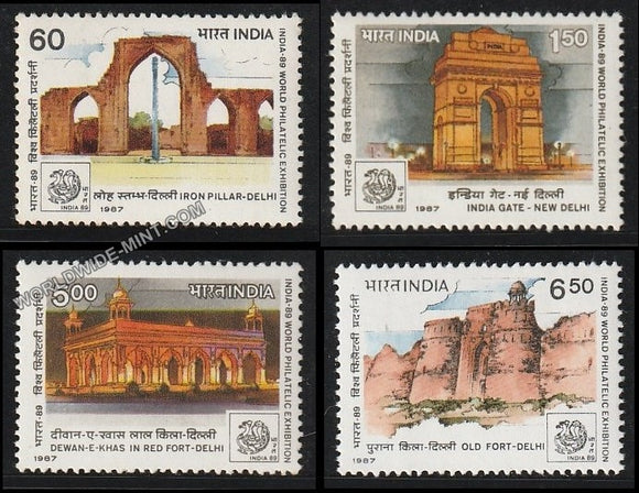 1987 India-89 (World Philatelic Exhibition)-Set of 4 MNH