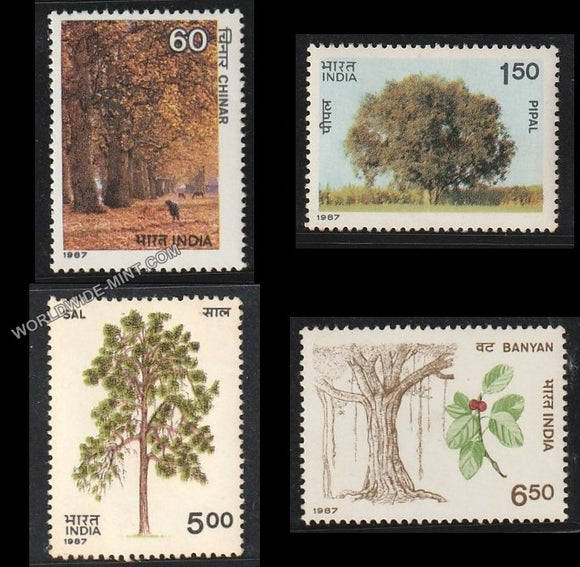 1987 Indian Trees-Set of 4 MNH