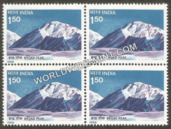 1988 Himalayan Peaks-Broad Peak Block of 4 MNH