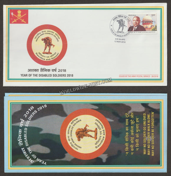 2018 INDIA INDIAN ARMY DISABLED SOLDIER YEAR 2018 APS COVER (12.11.2018)