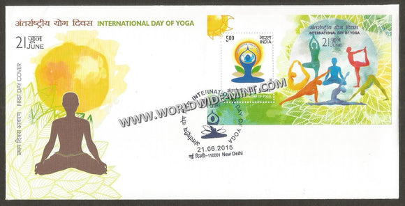 2015 INDIA International Day of Yoga Miniature Sheet FDC