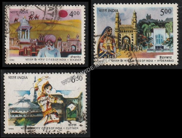1990 Cities of India-Set of 3 Used Stamp