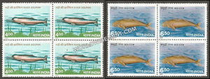 1991 Endangered Marine Mammals-Set of 2 Block of 4 MNH
