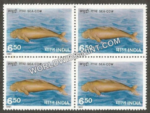 1991 Endangered Marine Mammals-Sea Cow Block of 4 MNH