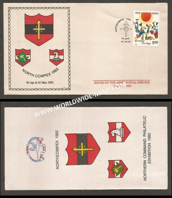 1992 India NORTHCOMPEX APS Cover (30.04.1992)