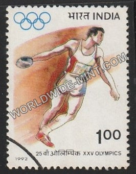 1992 XXV Olympics-Discus Throw Used Stamp