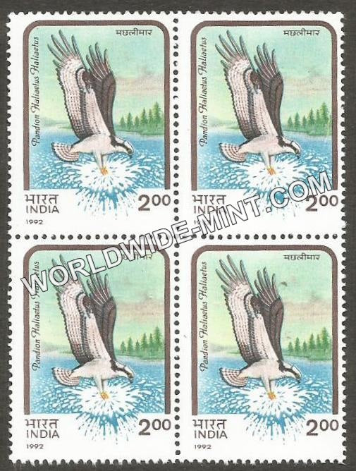 1992 Birds of Prey-Pandion haliaetus-Osprey Block of 4 MNH