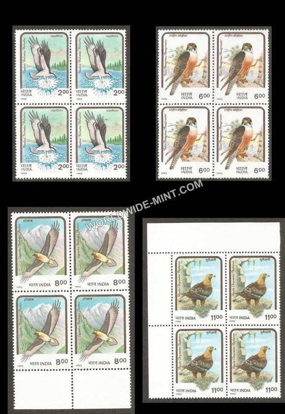 1992 Birds of Prey-Set of 4 Block of 4 MNH