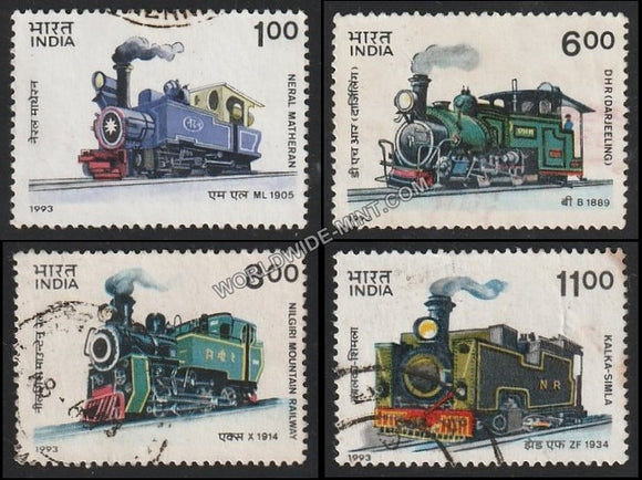 1993 Mountain Locomotives-Set of 4 Used Stamp